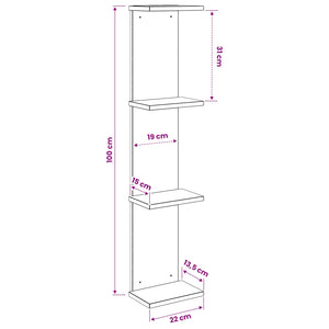 Ράφι Τοίχου 2 pcs Παλαιωμένο ξύλο 22 x 15 x 100 εκ - Pakobazaar