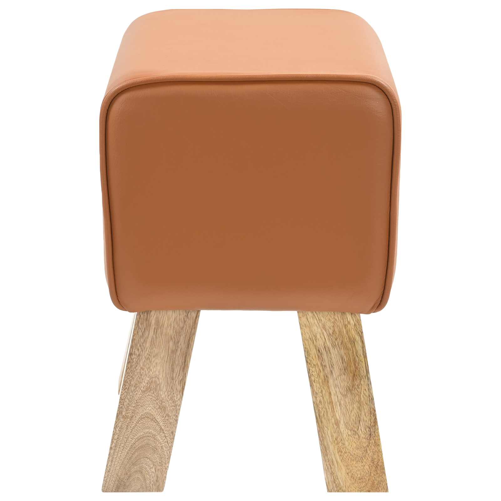 παγκάκι 40 x 30 x 45 cm Αληθινό Δέρμα Καφέ - Pakobazaar