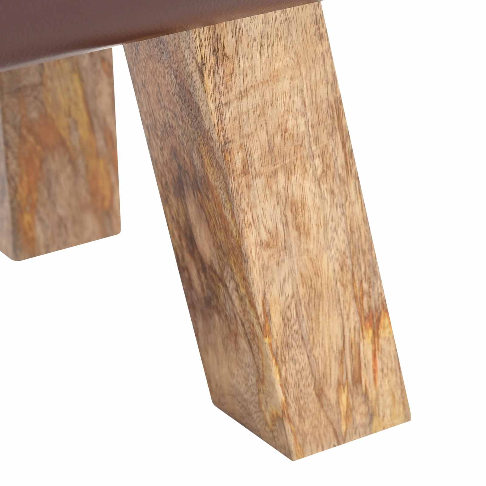 παγκάκι 40 x 30 x 45 cm Αληθινό Δέρμα Σκούρο Καφέ - Pakobazaar