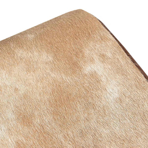 παγκάκι 40 x 30 x 45 cm Αληθινό Δέρμα Καφέ και Λευκό - Pakobazaar