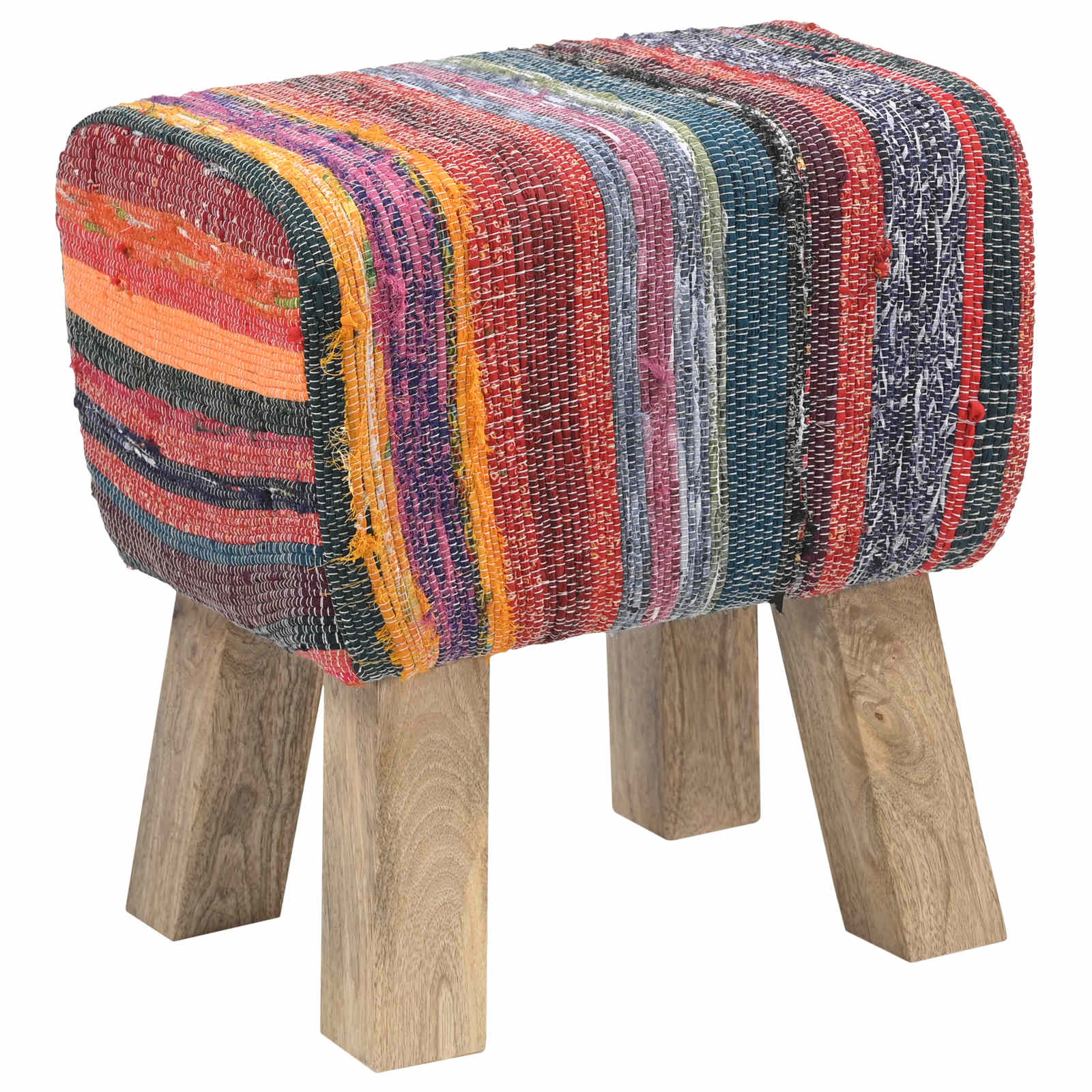 παγκάκι 40 x 30 x 45 cm Αληθινό Δέρμα Πολύχρωμο - Pakobazaar