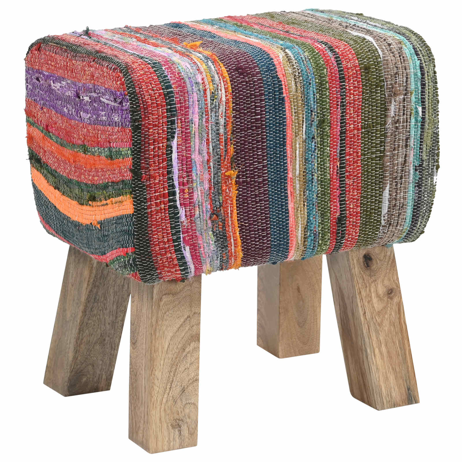 παγκάκι 40 x 30 x 45 cm Αληθινό Δέρμα Πολύχρωμο - Pakobazaar