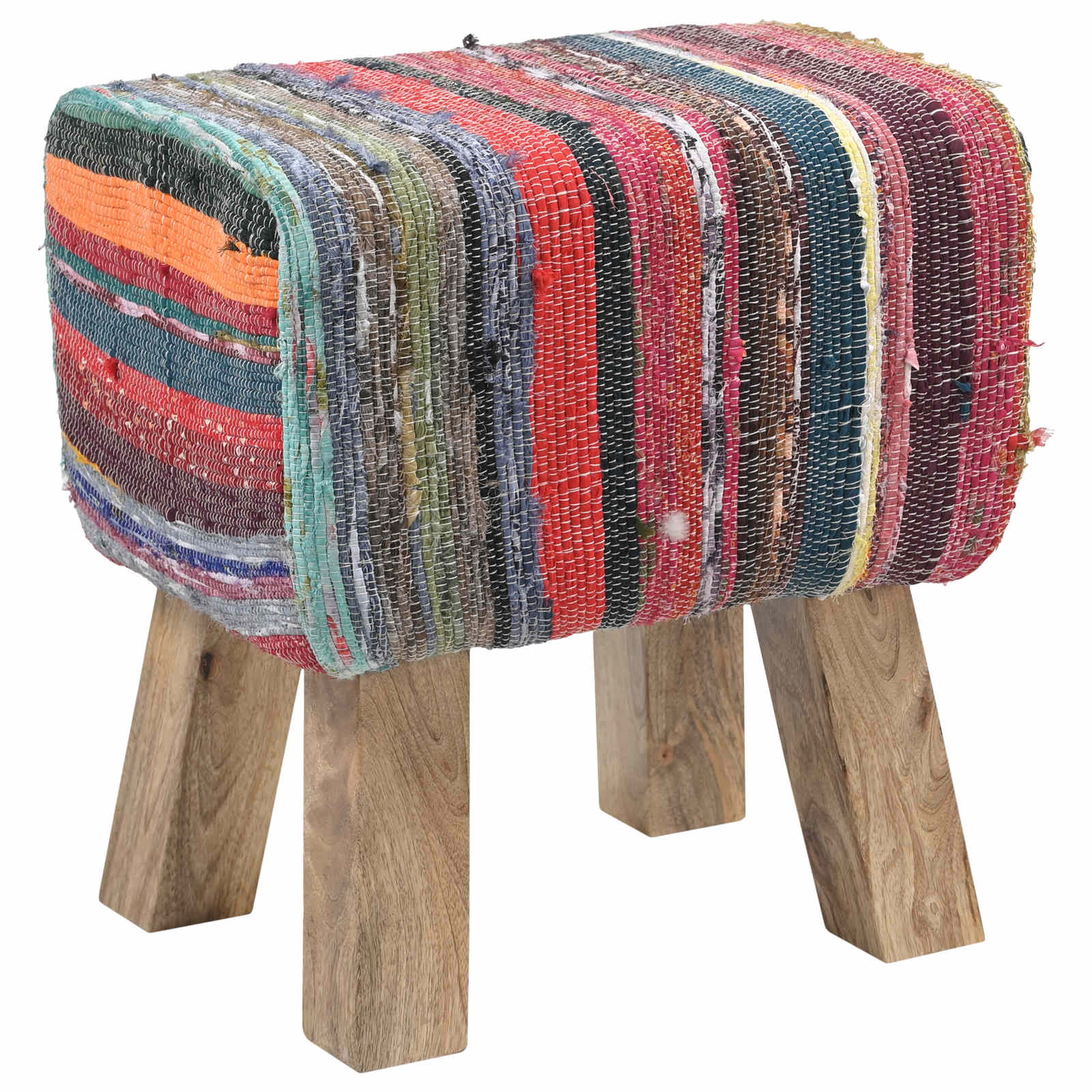 παγκάκι 40 x 30 x 45 cm Αληθινό Δέρμα Πολύχρωμο - Pakobazaar