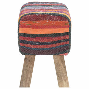 παγκάκι 40 x 30 x 45 cm Αληθινό Δέρμα Πολύχρωμο - Pakobazaar
