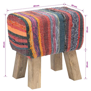 παγκάκι 40 x 30 x 45 cm Αληθινό Δέρμα Πολύχρωμο - Pakobazaar