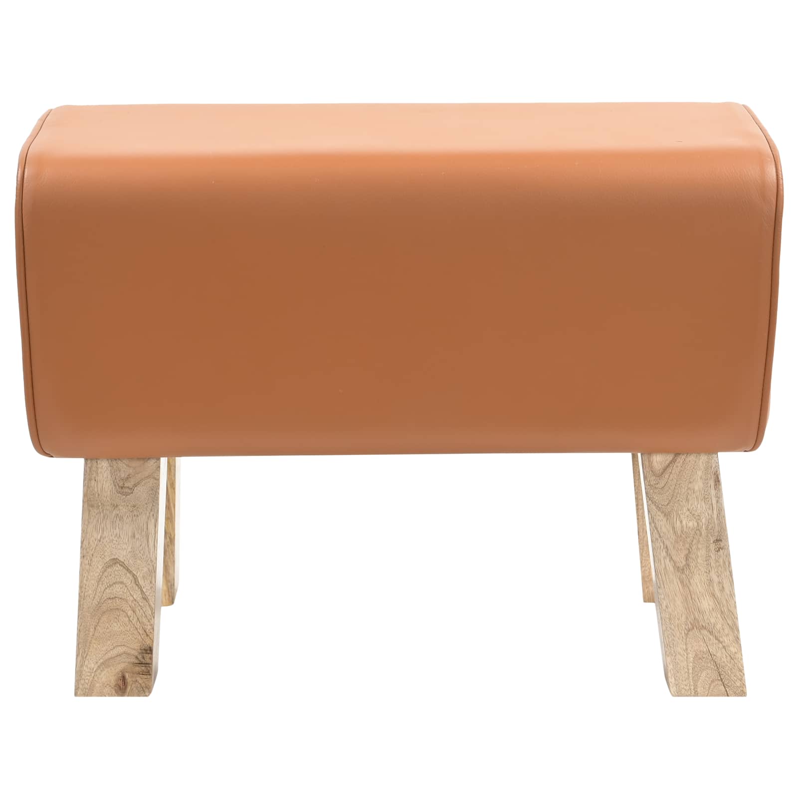 παγκάκι 60 x 30 x 45 cm Αληθινό Δέρμα Καφέ - Pakobazaar