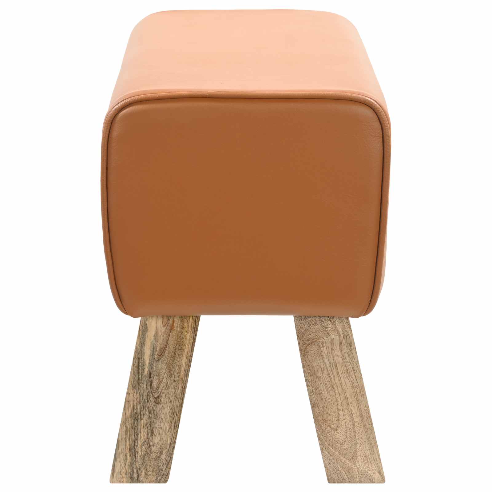 παγκάκι 60 x 30 x 45 cm Αληθινό Δέρμα Καφέ - Pakobazaar