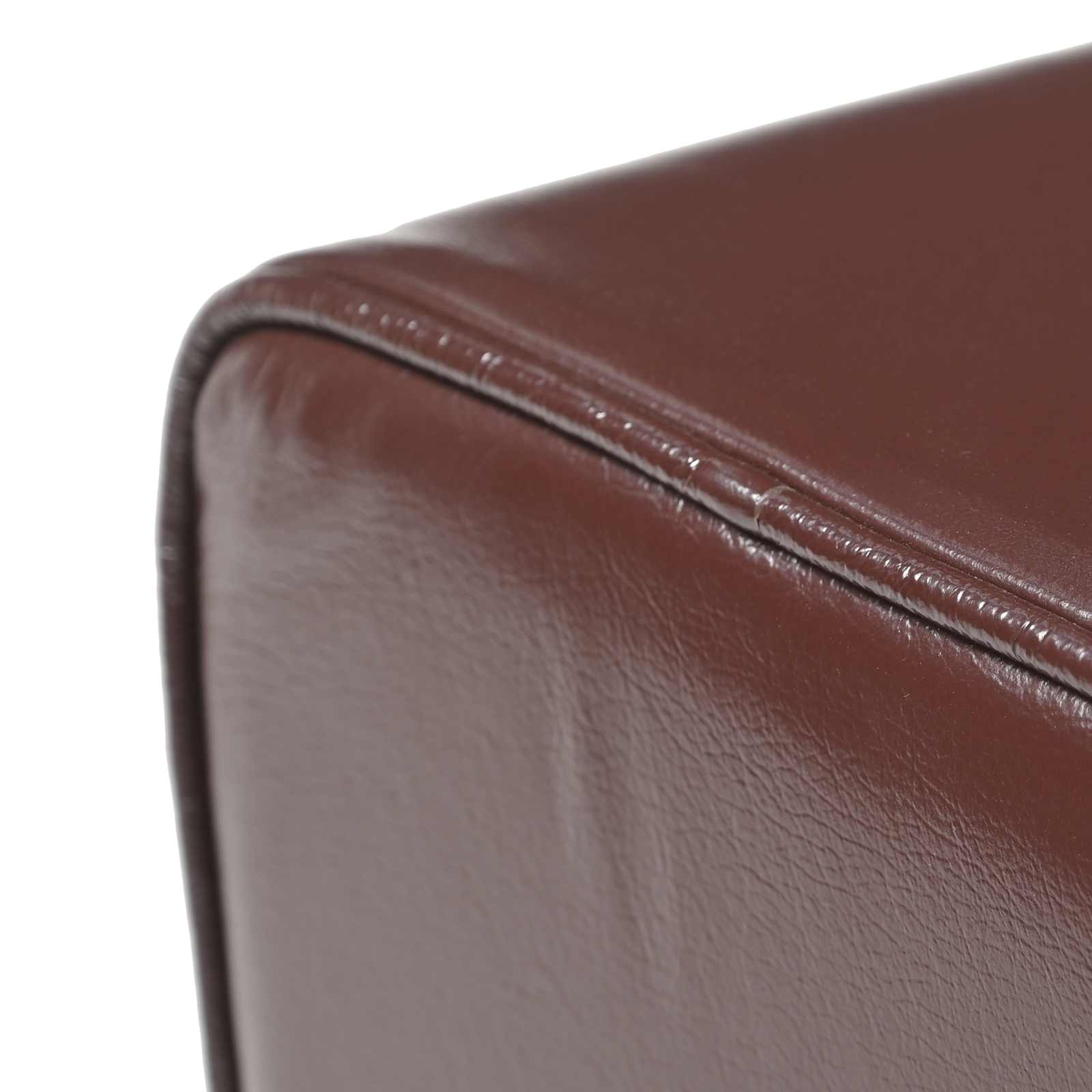 παγκάκι 60 x 30 x 45 cm Αληθινό Δέρμα Σκούρο Καφέ - Pakobazaar