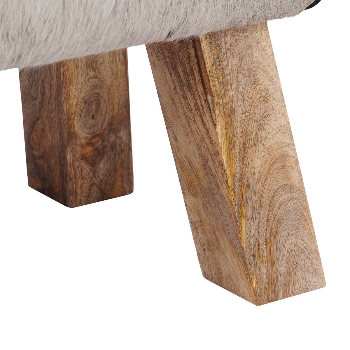 παγκάκι 60 x 30 x 45 cm Αληθινό Δέρμα Μαύρο και Λευκό