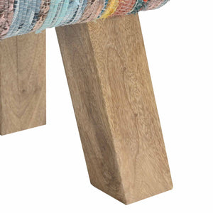 παγκάκι 60 x 30 x 45 cm Αληθινό Δέρμα Πολύχρωμο - Pakobazaar