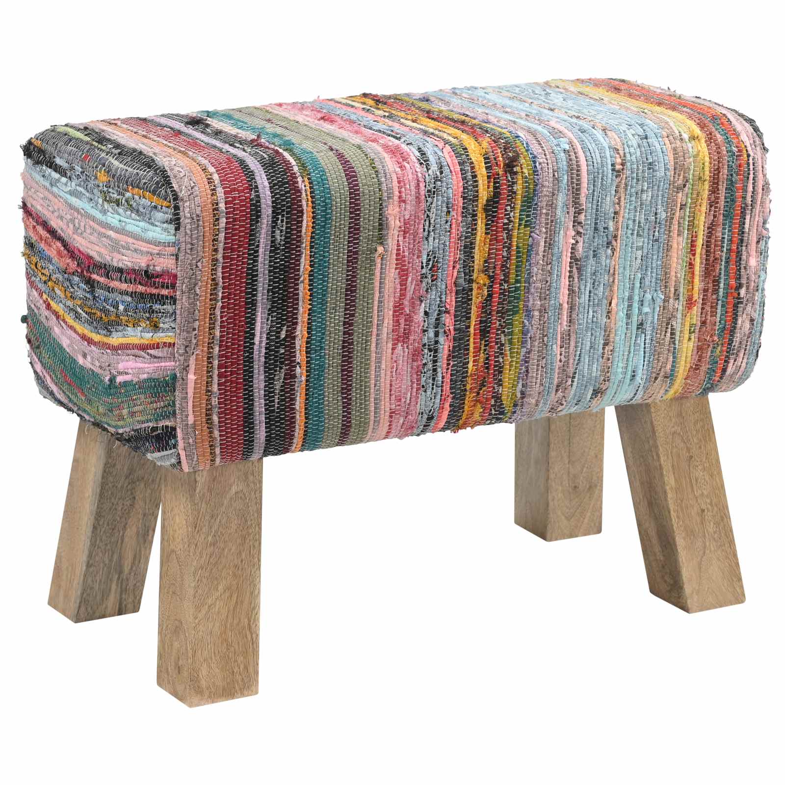 παγκάκι 60 x 30 x 45 cm Αληθινό Δέρμα Πολύχρωμο - Pakobazaar