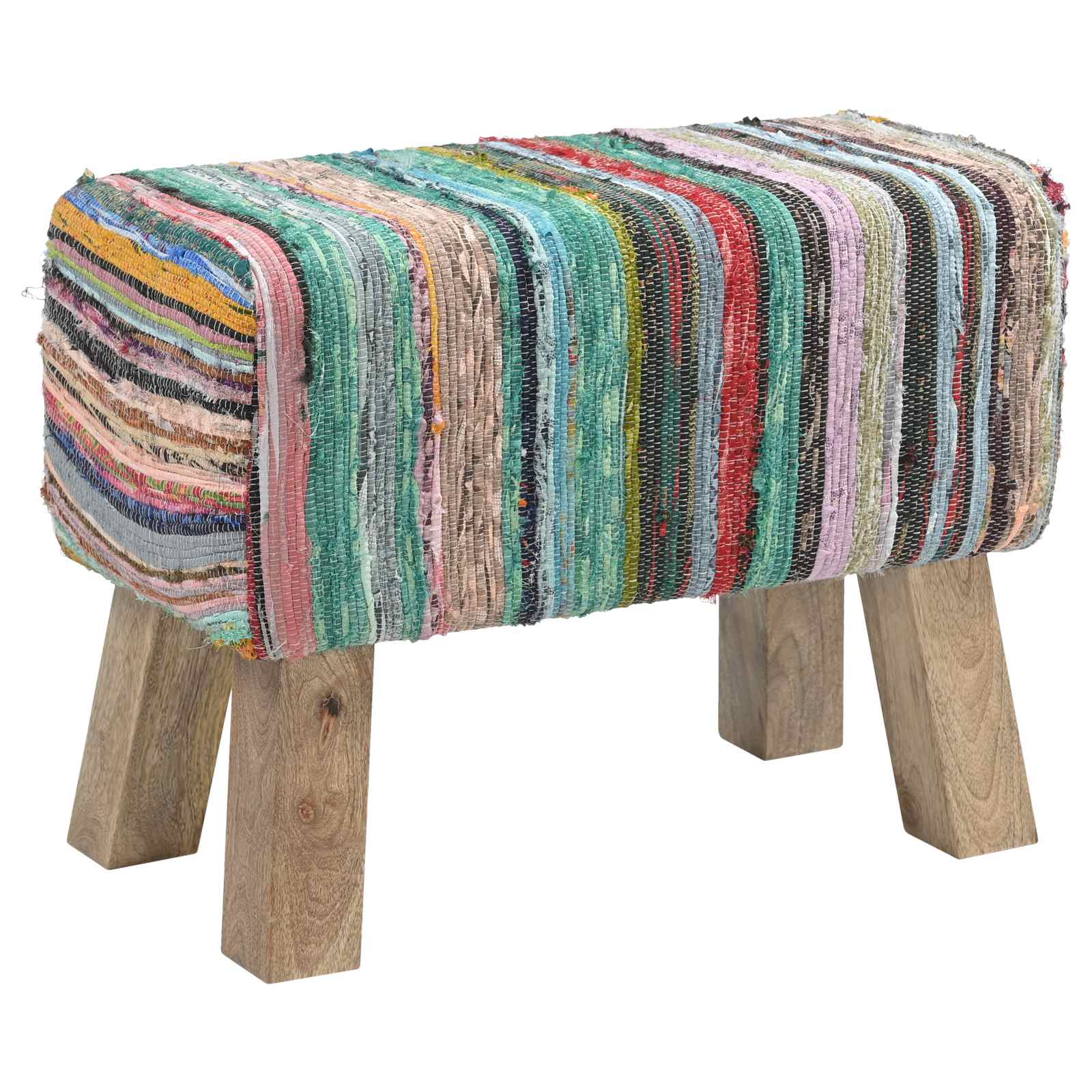 παγκάκι 60 x 30 x 45 cm Αληθινό Δέρμα Πολύχρωμο - Pakobazaar