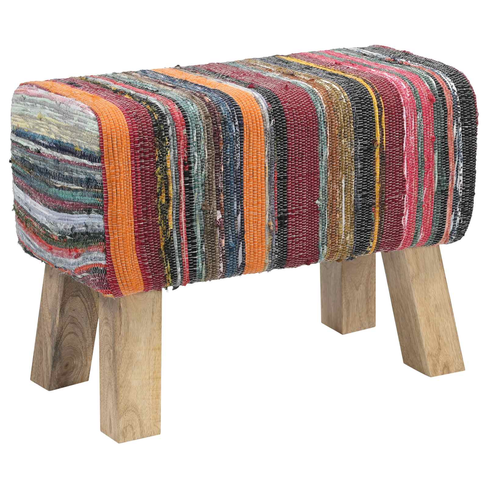 παγκάκι 60 x 30 x 45 cm Αληθινό Δέρμα Πολύχρωμο - Pakobazaar
