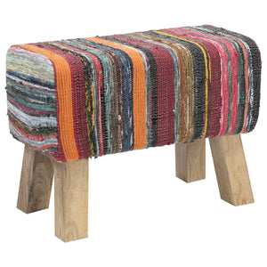 παγκάκι 60 x 30 x 45 cm Αληθινό Δέρμα Πολύχρωμο - Pakobazaar