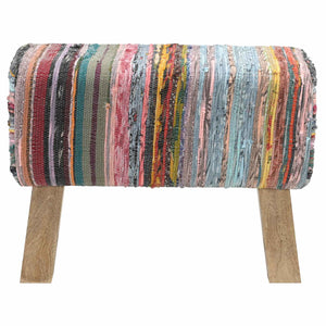 παγκάκι 60 x 30 x 45 cm Αληθινό Δέρμα Πολύχρωμο - Pakobazaar