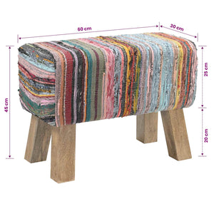 παγκάκι 60 x 30 x 45 cm Αληθινό Δέρμα Πολύχρωμο - Pakobazaar