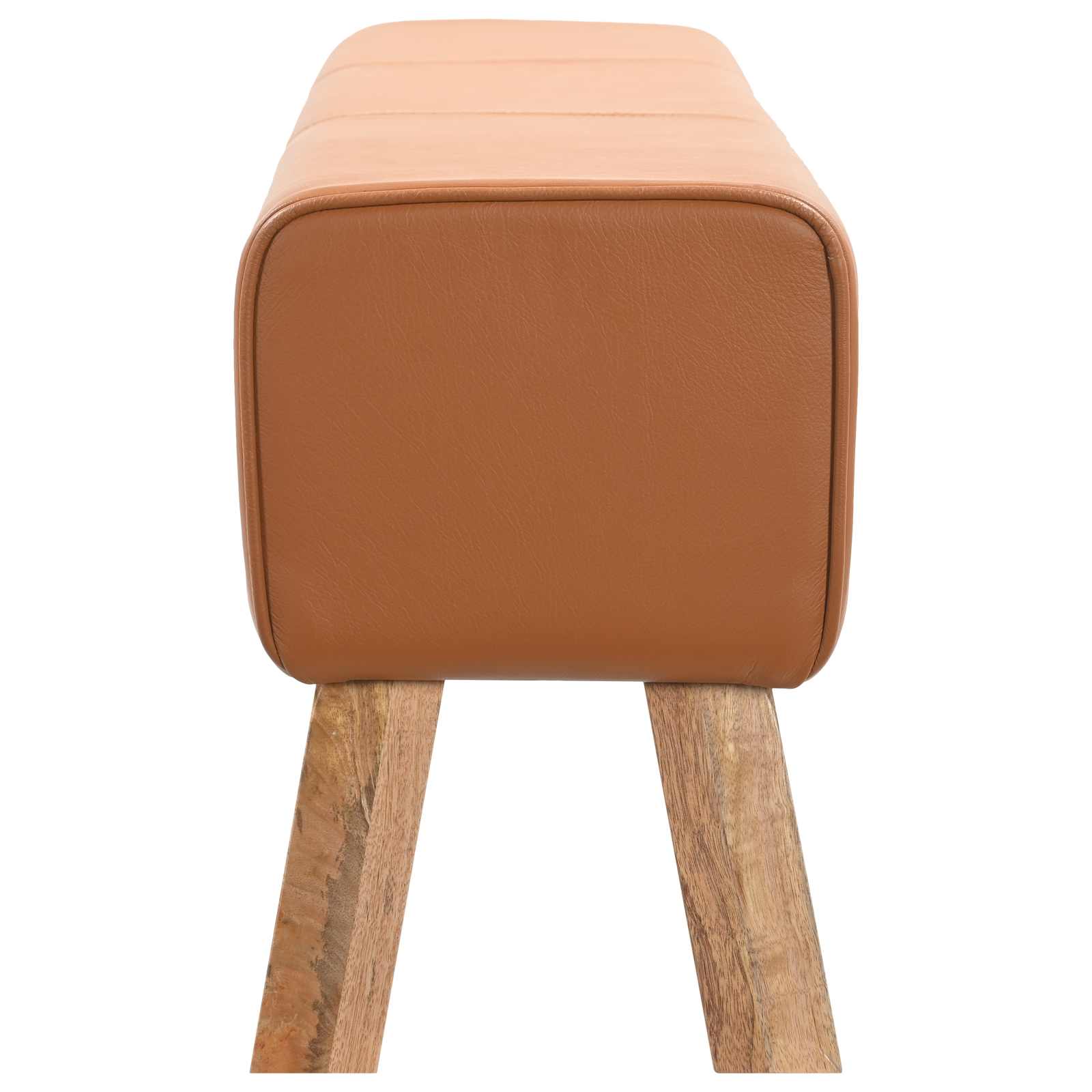παγκάκι 110 x 30 x 45 εκ. Αληθινό Δέρμα Καφέ