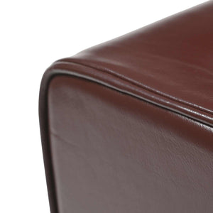 παγκάκι 110 x 30 x 45 εκ. Αληθινό Δέρμα Σκούρο Καφέ - Pakobazaar