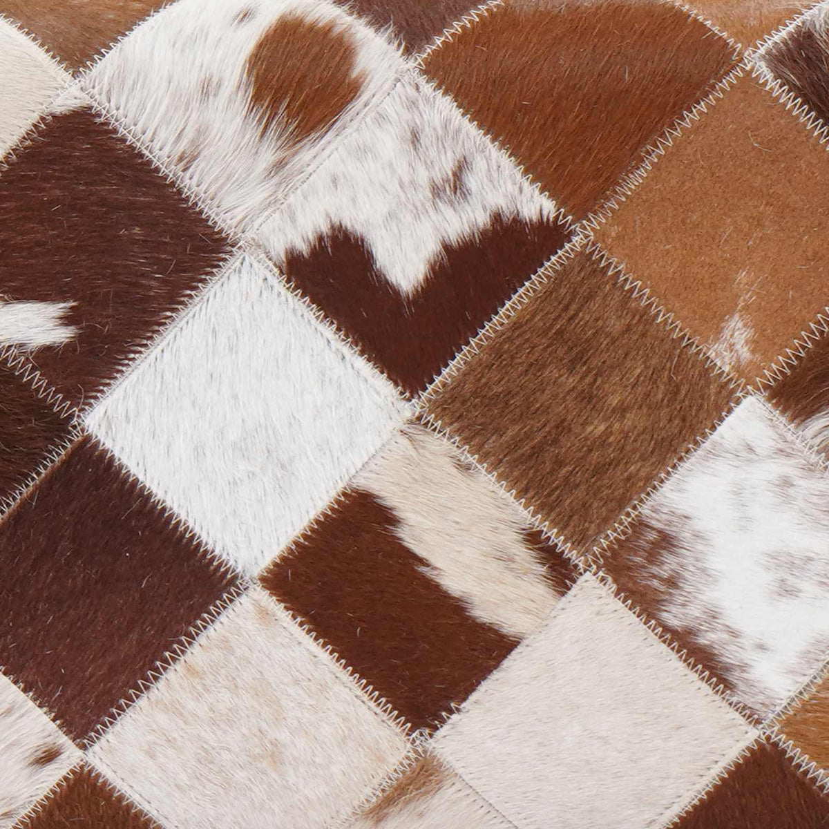 παγκάκι 110 x 30 x 45 εκ. Αληθινό Δέρμα Καφέ Patchwork