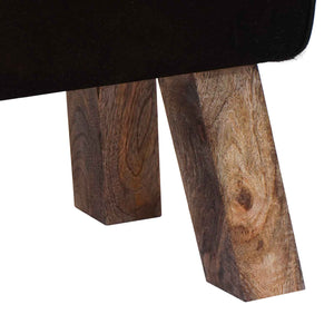 παγκάκι 110 x 30 x 45 εκ. Αληθινό Δέρμα Μαύρο και Λευκό - Pakobazaar