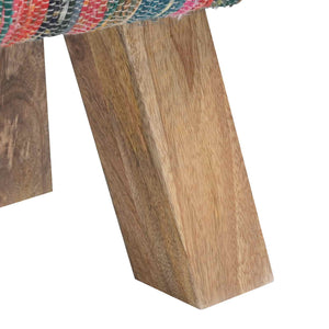 παγκάκι 110 x 30 x 45 εκ. Αληθινό Δέρμα Πολύχρωμο - Pakobazaar