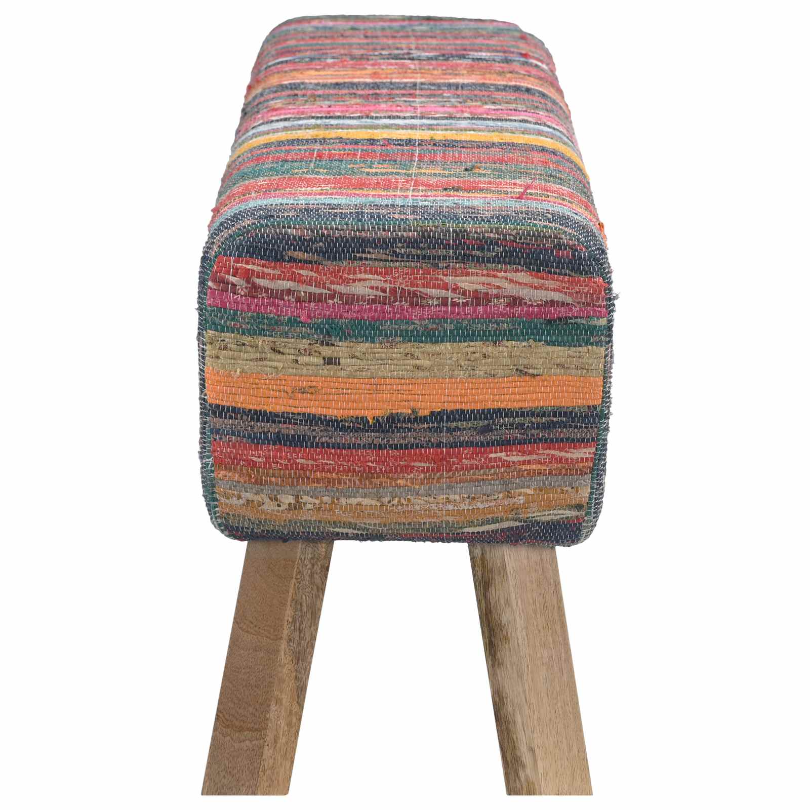 παγκάκι 110 x 30 x 45 εκ. Αληθινό Δέρμα Πολύχρωμο - Pakobazaar