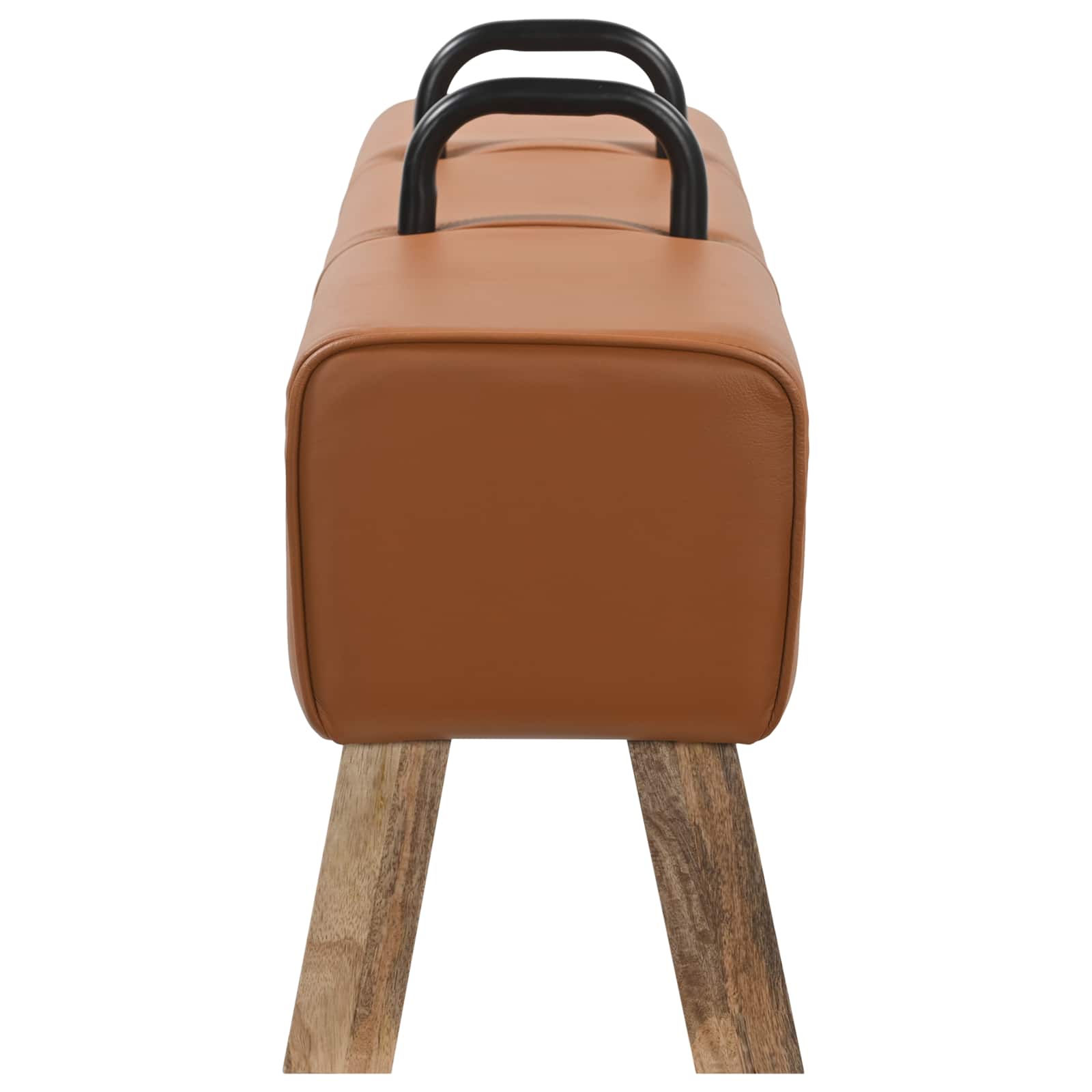 παγκάκι Καφέ 110 x 30 x 45 εκ. Αληθινό Δέρμα - Pakobazaar