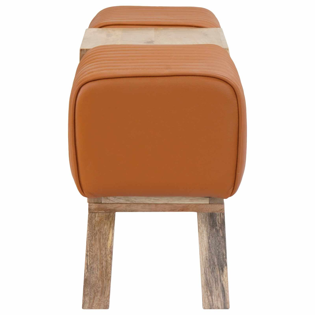παγκάκι 110 x 30 x 45 εκ. Αληθινό Δέρμα Καφέ