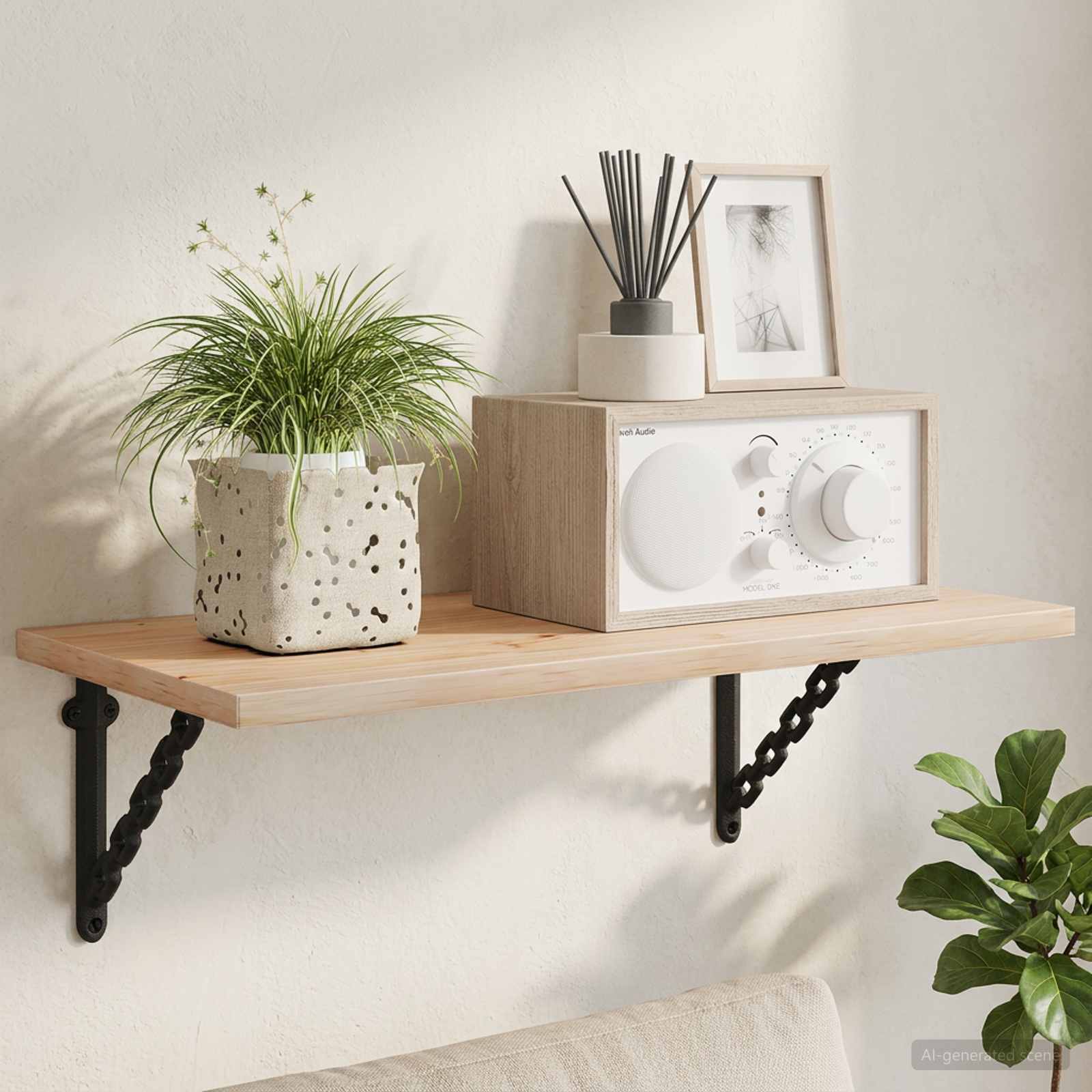 Ράφια στήριξης τοίχου 12 τμχ. Μαύρο 21 x 21 x 3.5 cm Ατσάλι