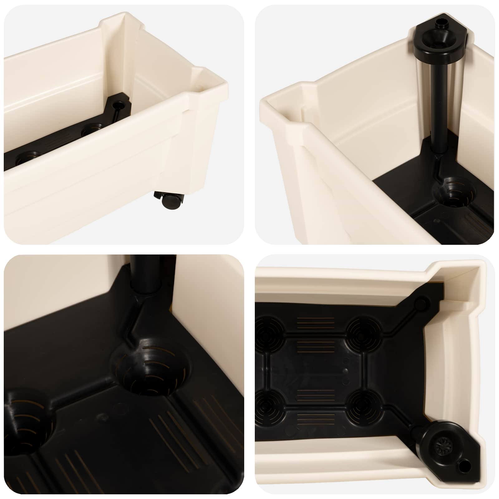Γλάστρα Calypso με Ρόδες Λευκό 79 x 35 x 33 εκ PP - Pakobazaar