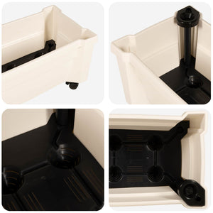 Γλάστρα Calypso με Ρόδες Λευκό 79 x 35 x 33 εκ PP - Pakobazaar