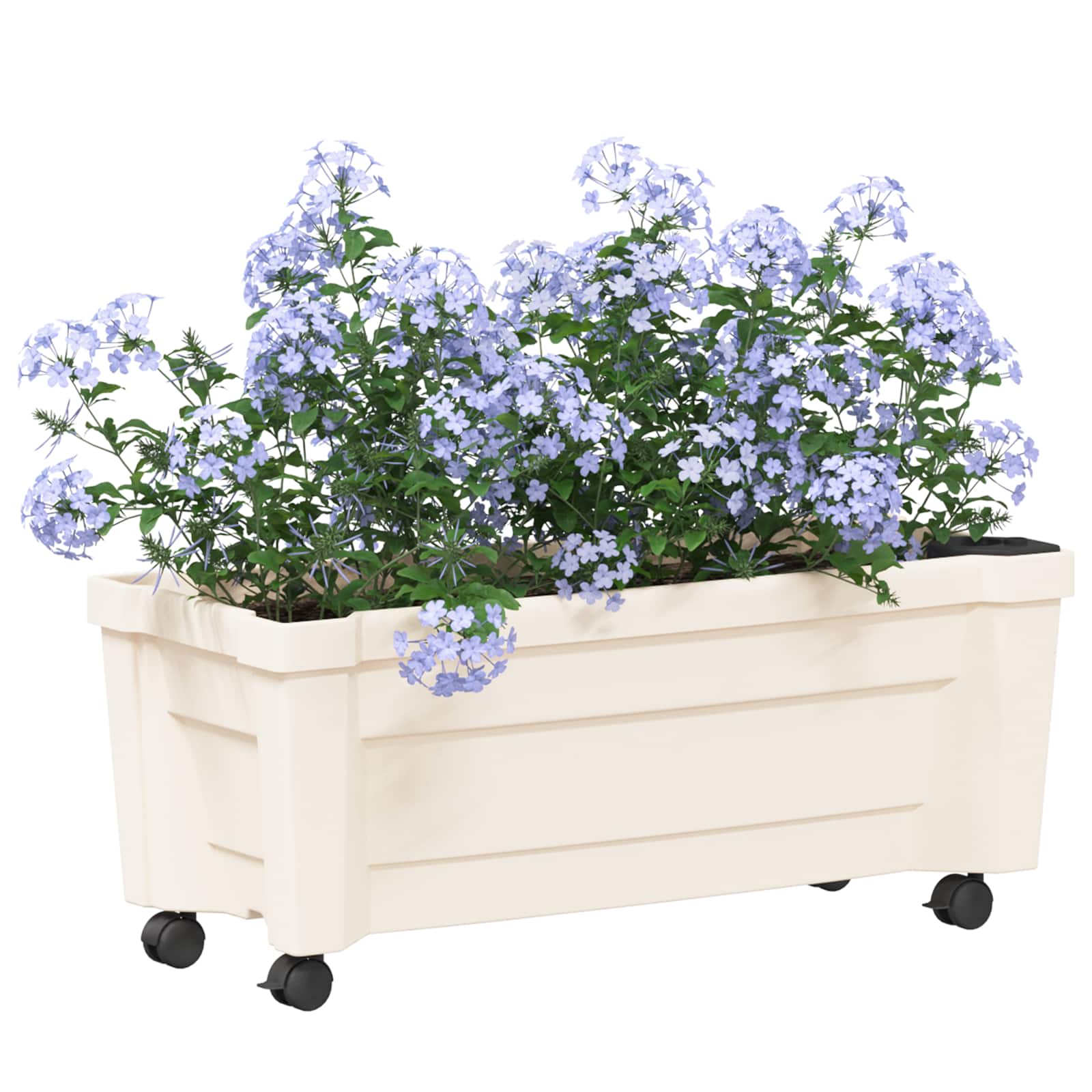 Γλάστρα Calypso με Ρόδες Λευκό 79 x 35 x 33 εκ PP - Pakobazaar