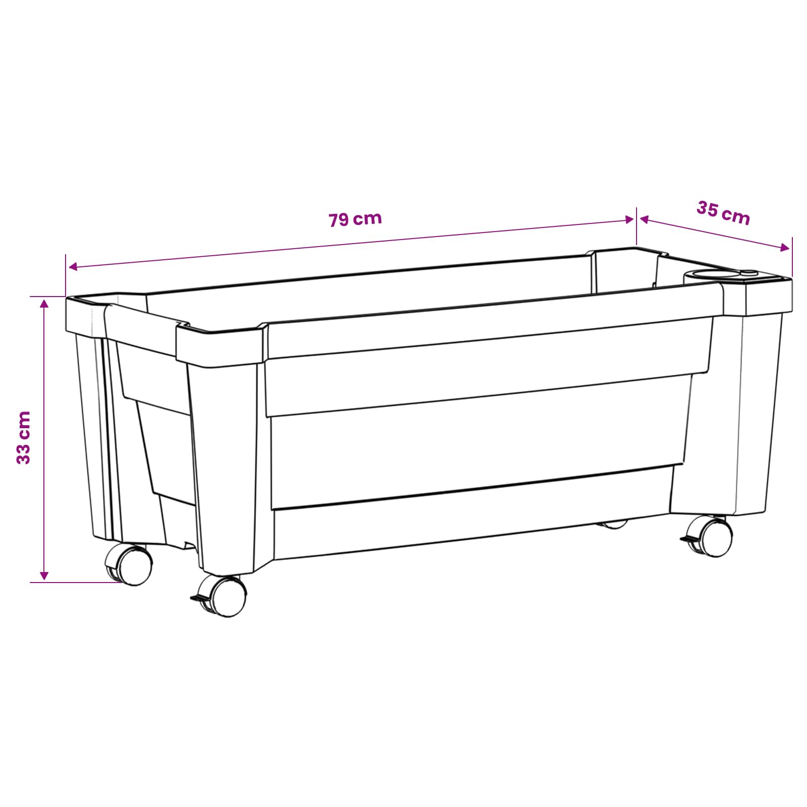 Γλάστρα Calypso με Ρόδες Λευκό 79 x 35 x 33 εκ PP - Pakobazaar