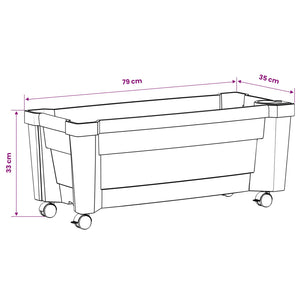 Γλάστρα Calypso με Ρόδες Λευκό 79 x 35 x 33 εκ PP - Pakobazaar