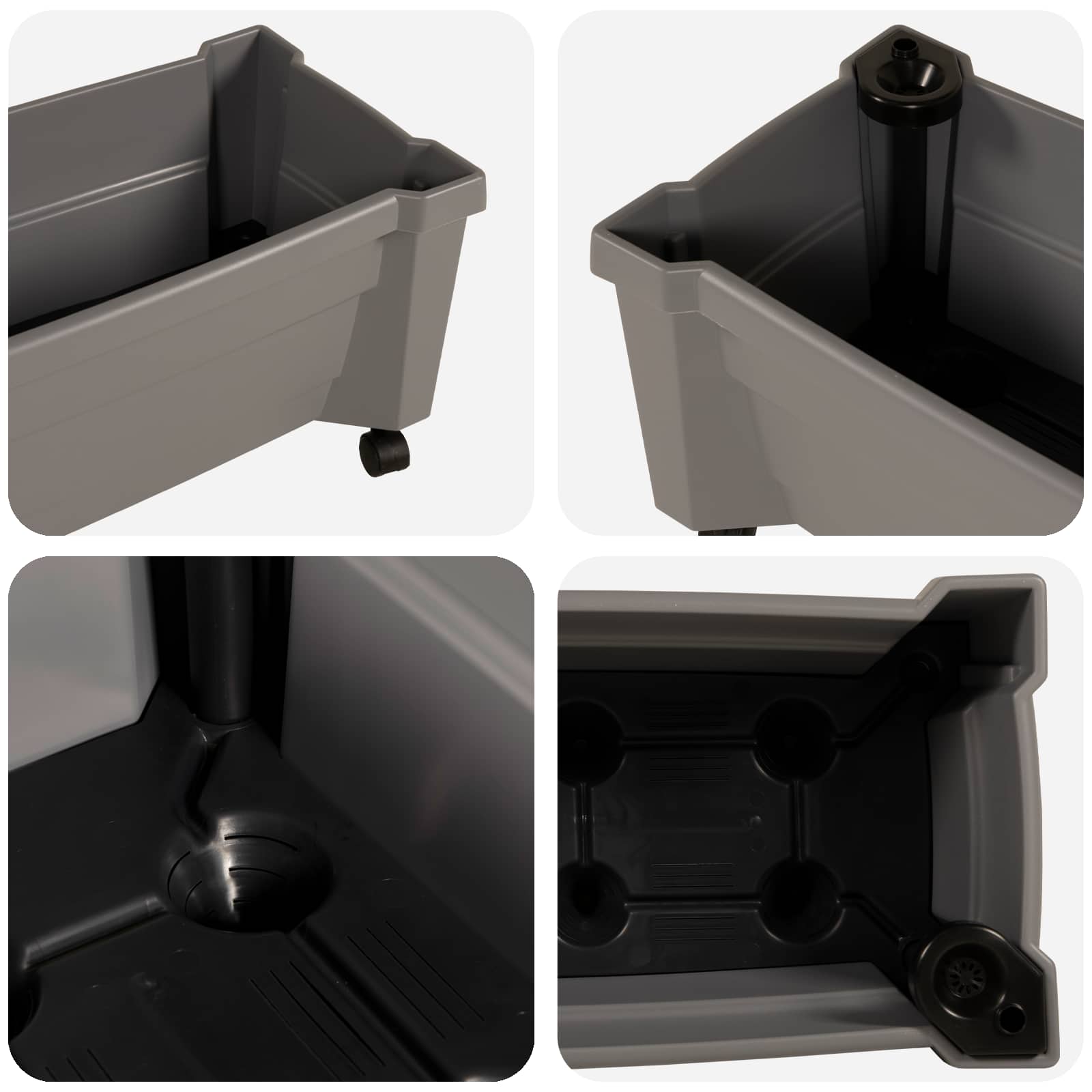 Γλάστρα Calypso με Ρόδες Γκρι 79 x 35 x 33 εκ PP - Pakobazaar