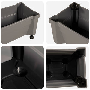 Γλάστρα Calypso με Ρόδες Γκρι 79 x 35 x 33 εκ PP - Pakobazaar