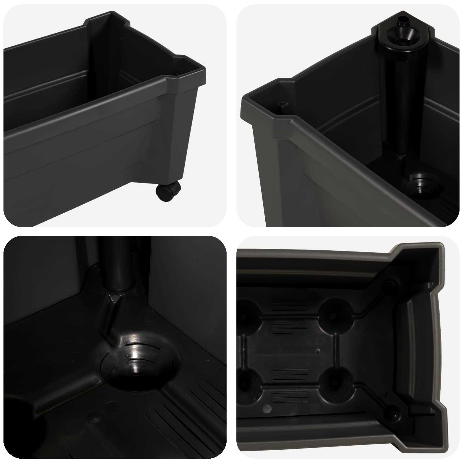 Γλάστρα Calypso με Ρόδες Ανθρακί 79 x 35 x 33 εκ PP - Pakobazaar