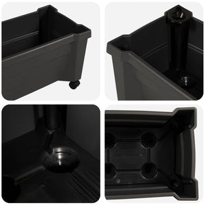 Γλάστρα Calypso με Ρόδες Ανθρακί 79 x 35 x 33 εκ PP - Pakobazaar