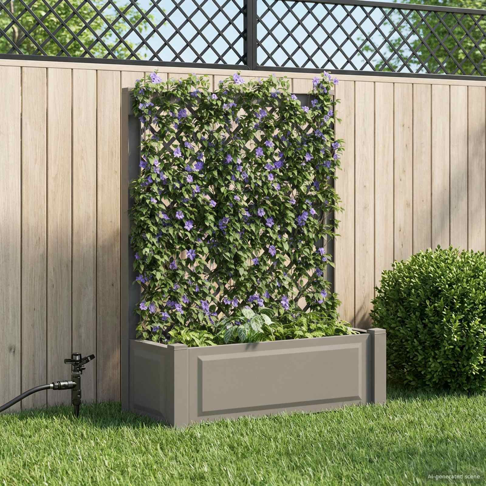 Μεγάλη Γλάστρα με Στήριγμα Γκρι 99,5 x 43 x 133,5 εκ PP - Pakobazaar