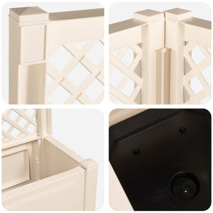 Μεγάλη Γλάστρα με Στήριγμα 2 pcs Λευκό 143 x 143 x 133,5 εκ PP - Pakobazaar