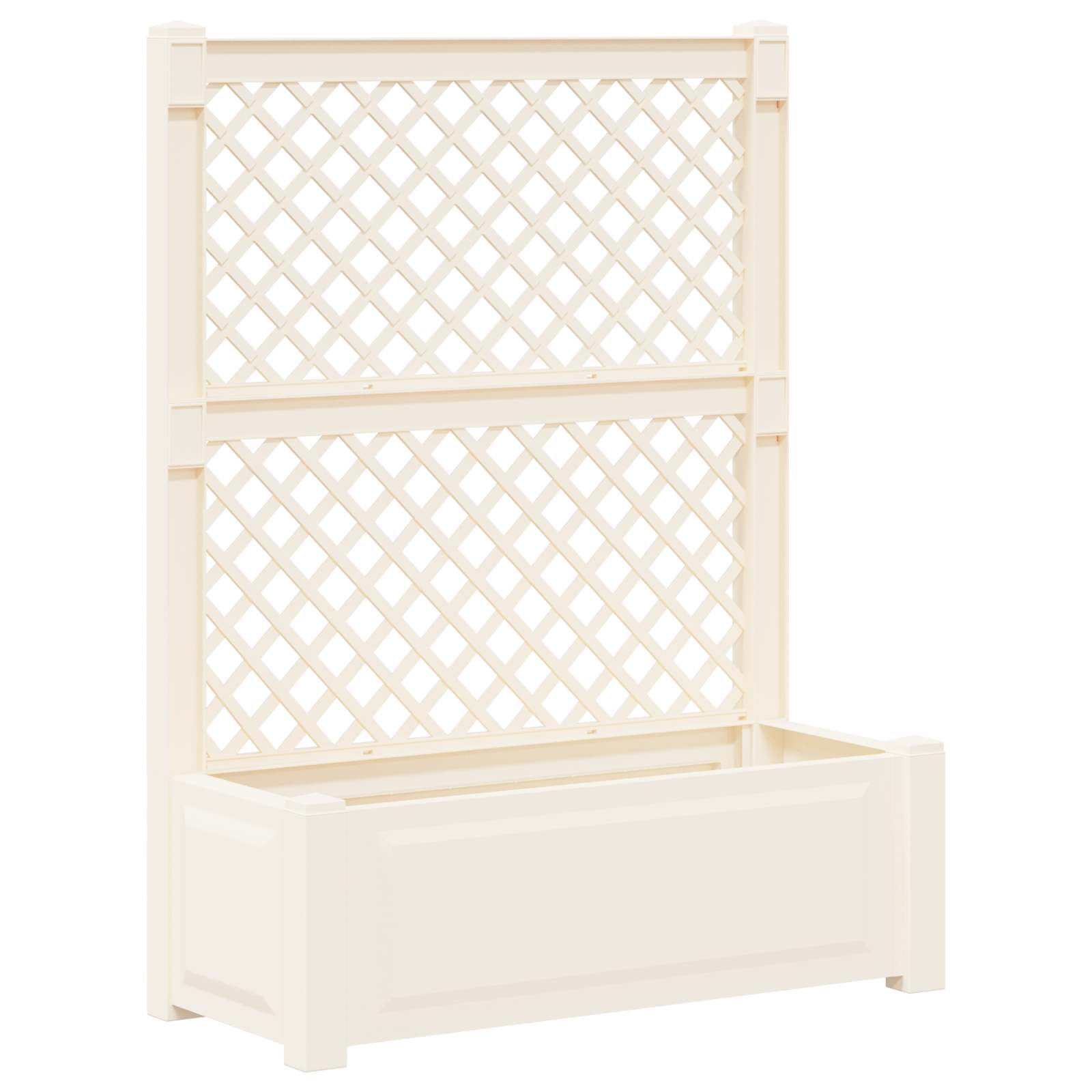 Μεγάλη Γλάστρα με Στήριγμα 2 pcs Λευκό 143 x 143 x 133,5 εκ PP - Pakobazaar