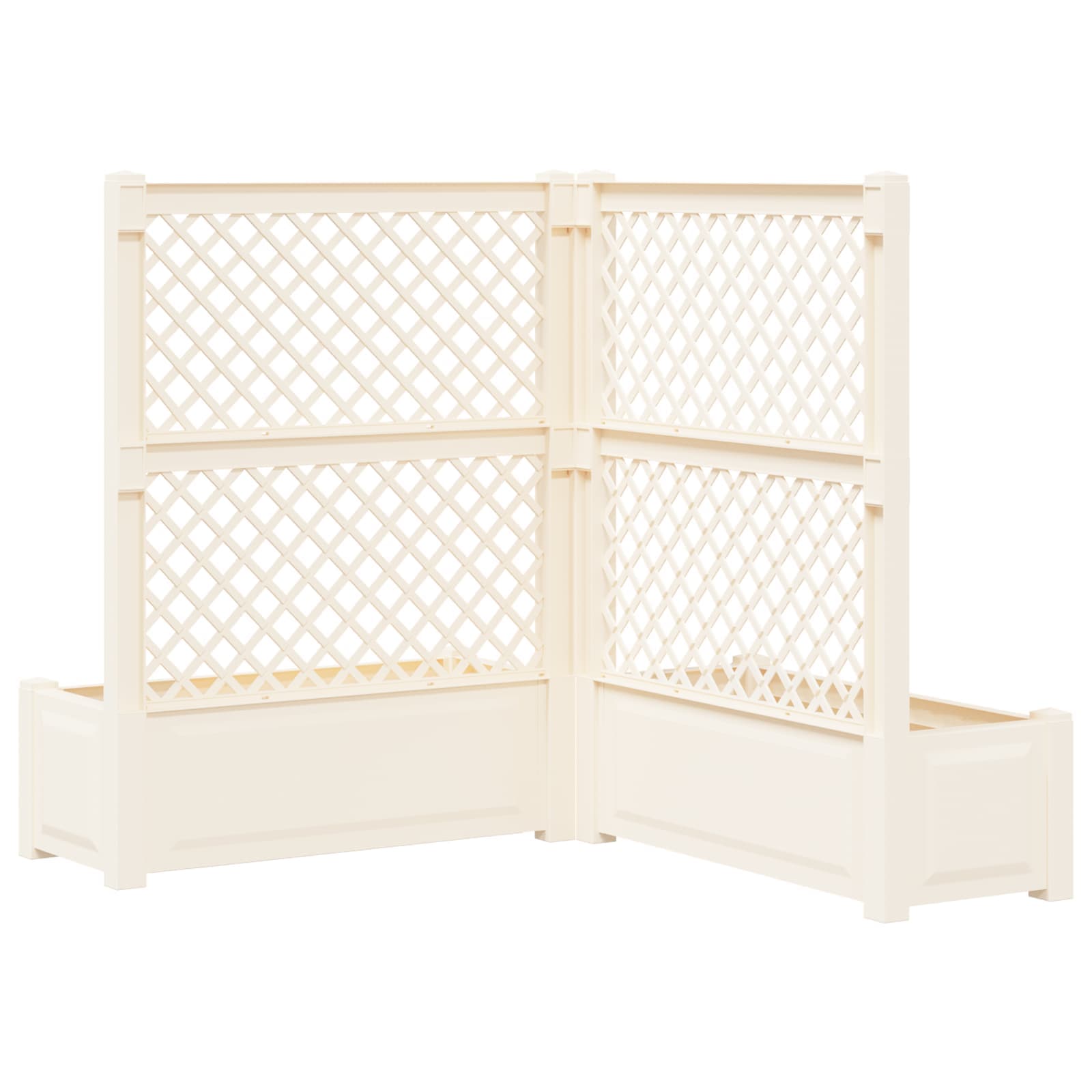 Μεγάλη Γλάστρα με Στήριγμα 2 pcs Λευκό 143 x 143 x 133,5 εκ PP - Pakobazaar