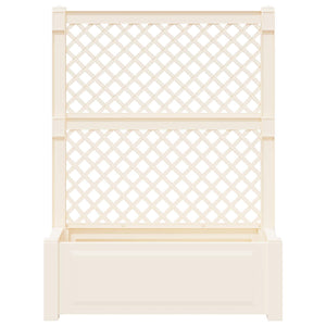 Μεγάλη Γλάστρα με Στήριγμα 2 pcs Λευκό 143 x 143 x 133,5 εκ PP - Pakobazaar