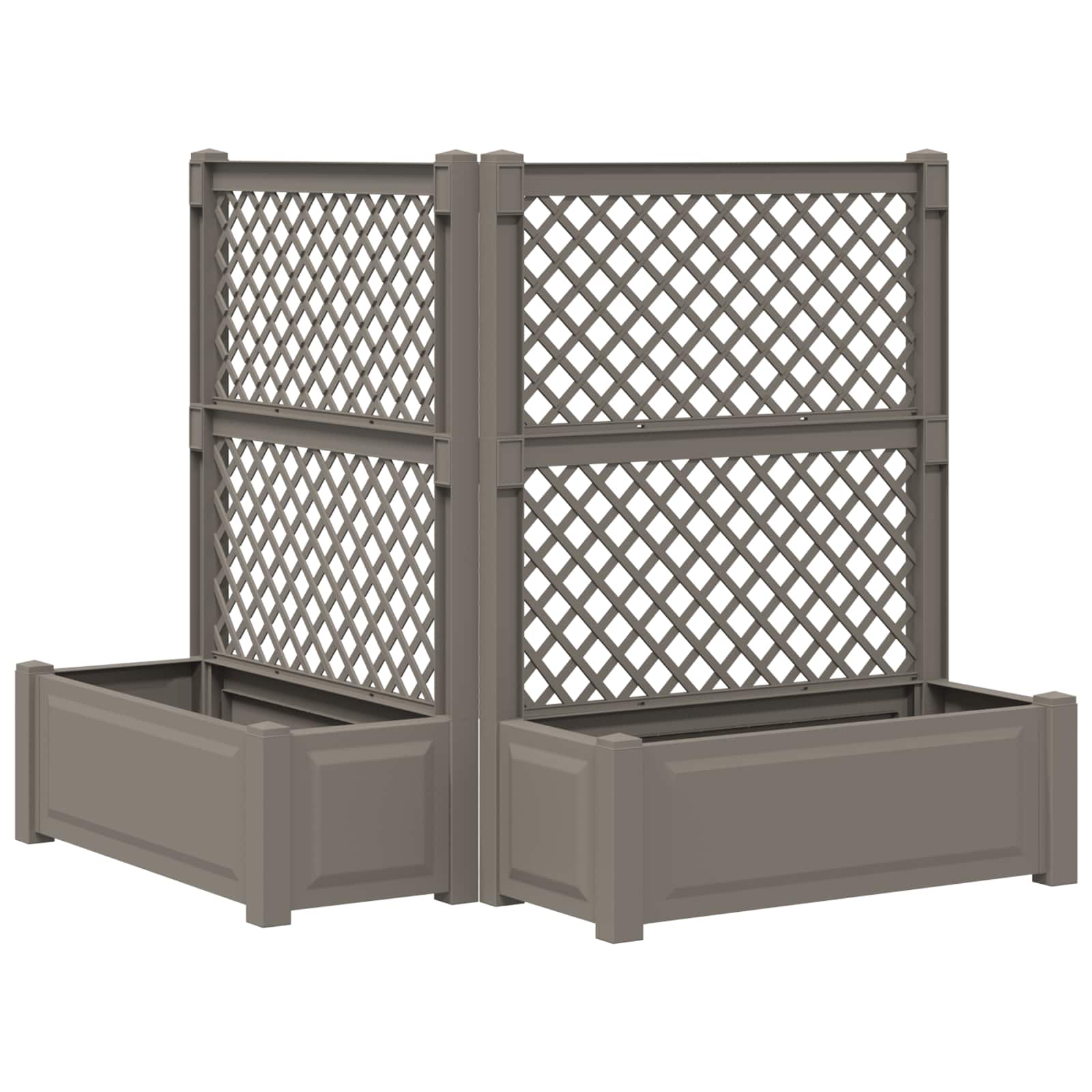 Μεγάλη Γλάστρα με Στήριγμα 2 pcs Γκρι 143 x 143 x 133,5 εκ PP - Pakobazaar