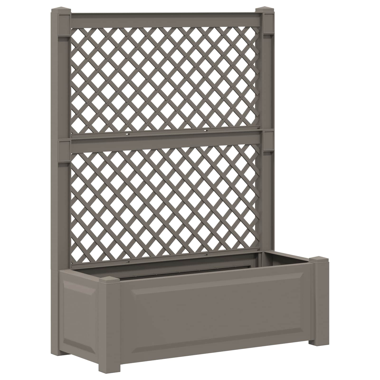 Μεγάλη Γλάστρα με Στήριγμα 2 pcs Γκρι 143 x 143 x 133,5 εκ PP - Pakobazaar