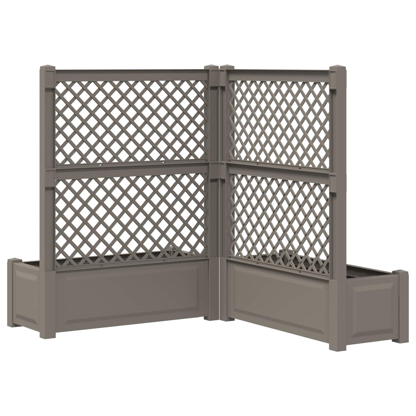 Μεγάλη Γλάστρα με Στήριγμα 2 pcs Γκρι 143 x 143 x 133,5 εκ PP - Pakobazaar