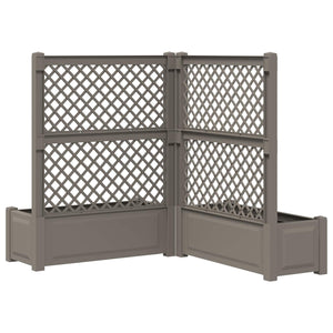 Μεγάλη Γλάστρα με Στήριγμα 2 pcs Γκρι 143 x 143 x 133,5 εκ PP - Pakobazaar