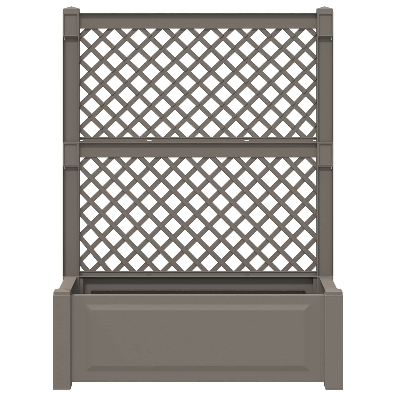 Μεγάλη Γλάστρα με Στήριγμα 2 pcs Γκρι 143 x 143 x 133,5 εκ PP - Pakobazaar