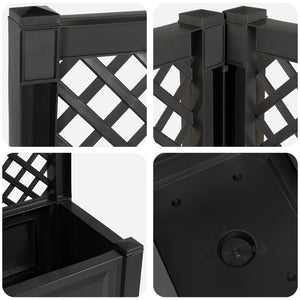 Μεγάλη Γλάστρα με Στήριγμα 2 pcs Ανθρακί 143 x 143 x 133,5 εκ - Pakobazaar