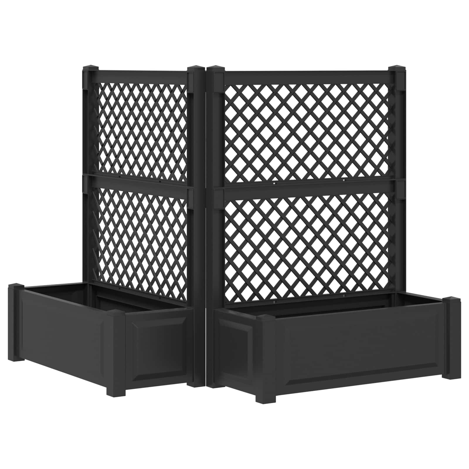 Μεγάλη Γλάστρα με Στήριγμα 2 pcs Ανθρακί 143 x 143 x 133,5 εκ - Pakobazaar